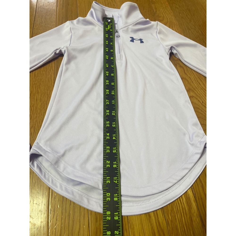 Under Armour Girls Youth XS Lavender Purple Quarter Zip Long Sleeve Pullover Top - Picture 4 of 6